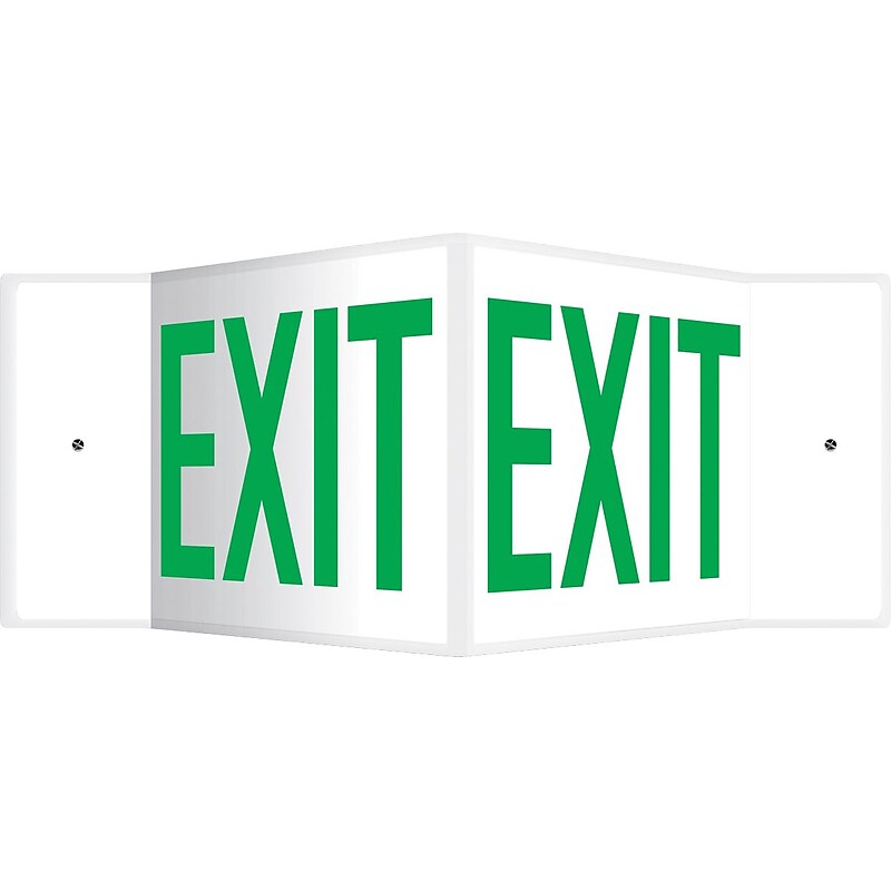 Accuform Exit Projection Sign, Green/White, 8"H x 12"W (PSP339) image 1