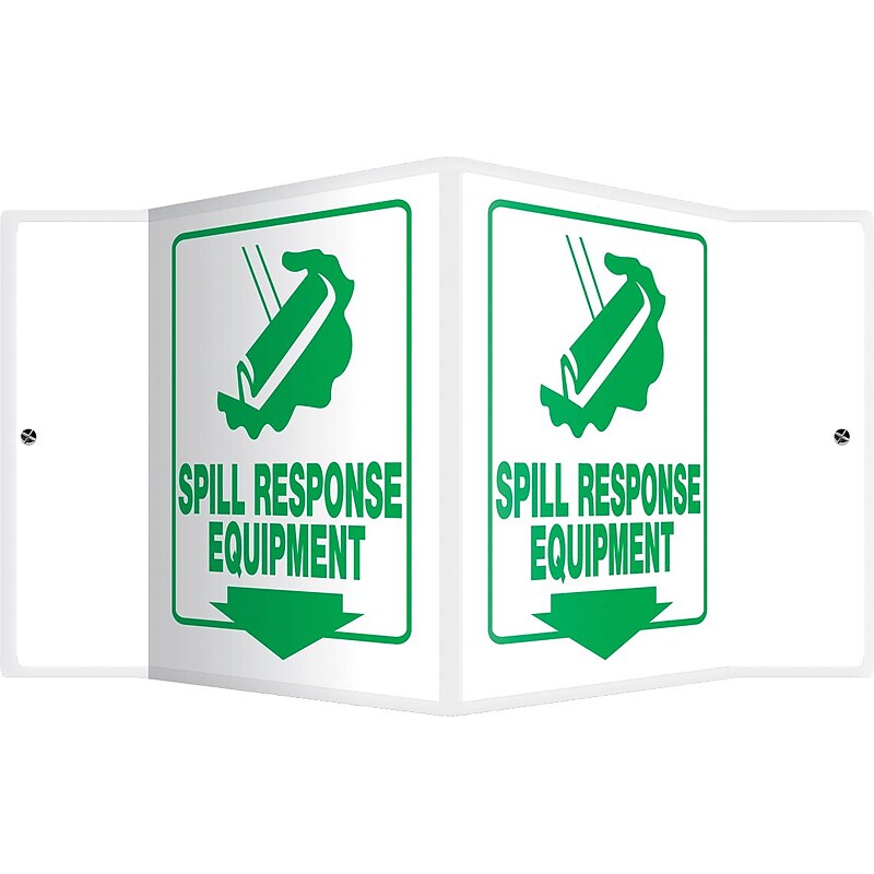 Accuform Spill Response Equipment Projection Sign, Green/White, 6"H x 5"W (PSP381) image 1
