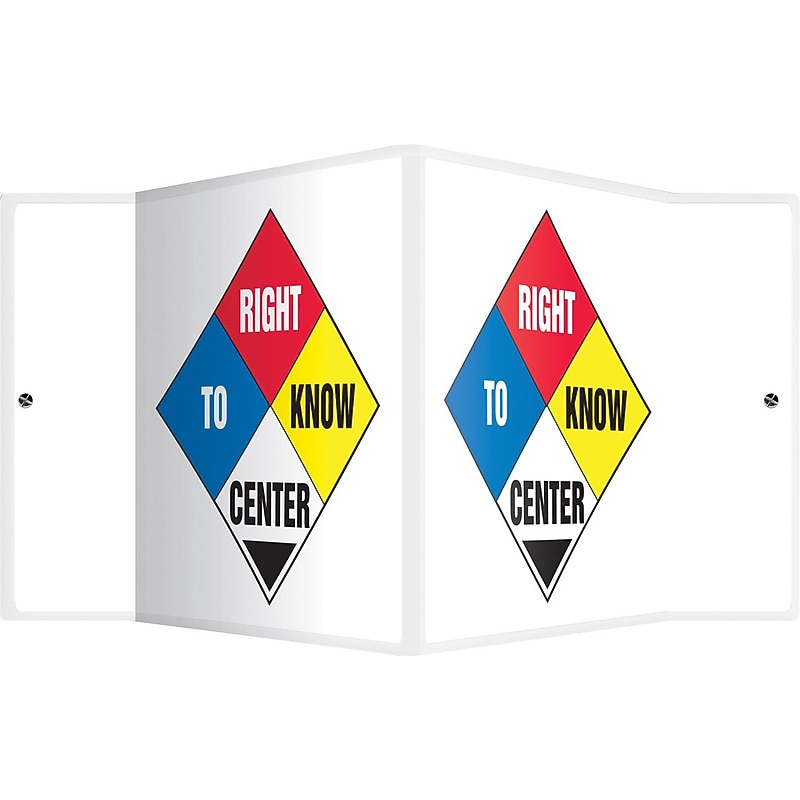 Accuform Right To Know Center Projection Sign, 8"H x 12"W (PSP764) image 1