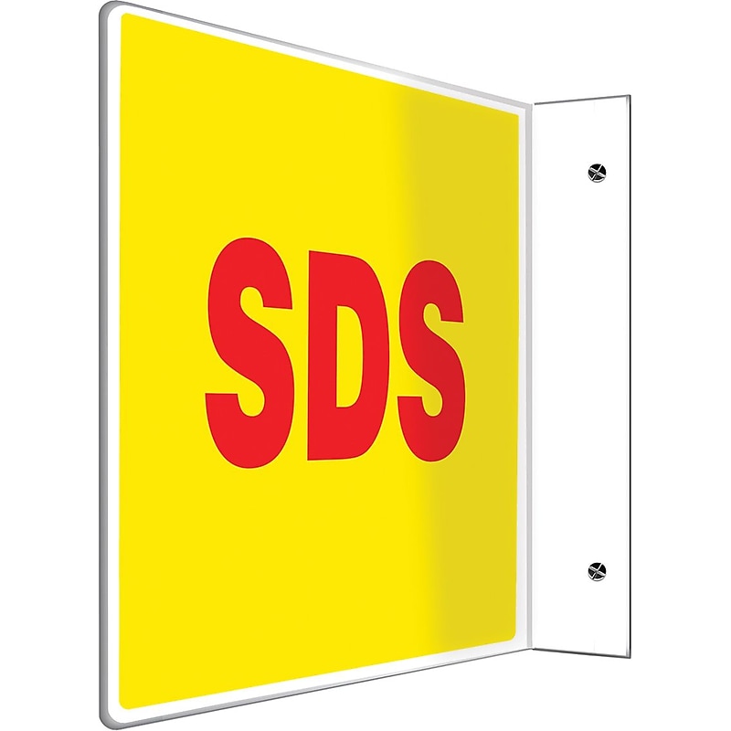 Accuform SDS Projection Sign, Red/Yellow, 8"H x 12"W (PSP452) image 1