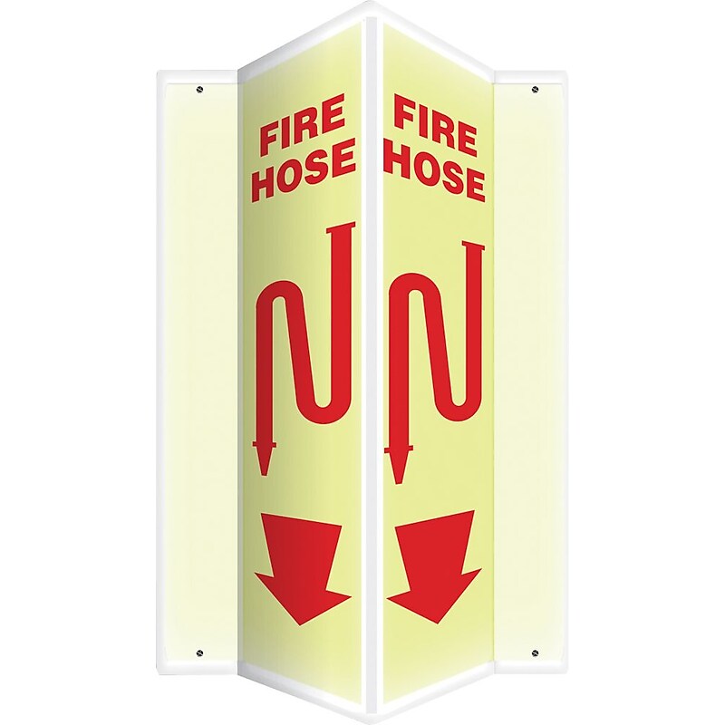Accuform Fire Hose Projection Sign, Red/Yellow, 24"H x 4"W (PSP329) image 1