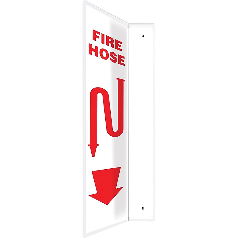 Accuform Fire Hose Projection Sign, Red/White, 24"H x 4"W (PSP744) image 1