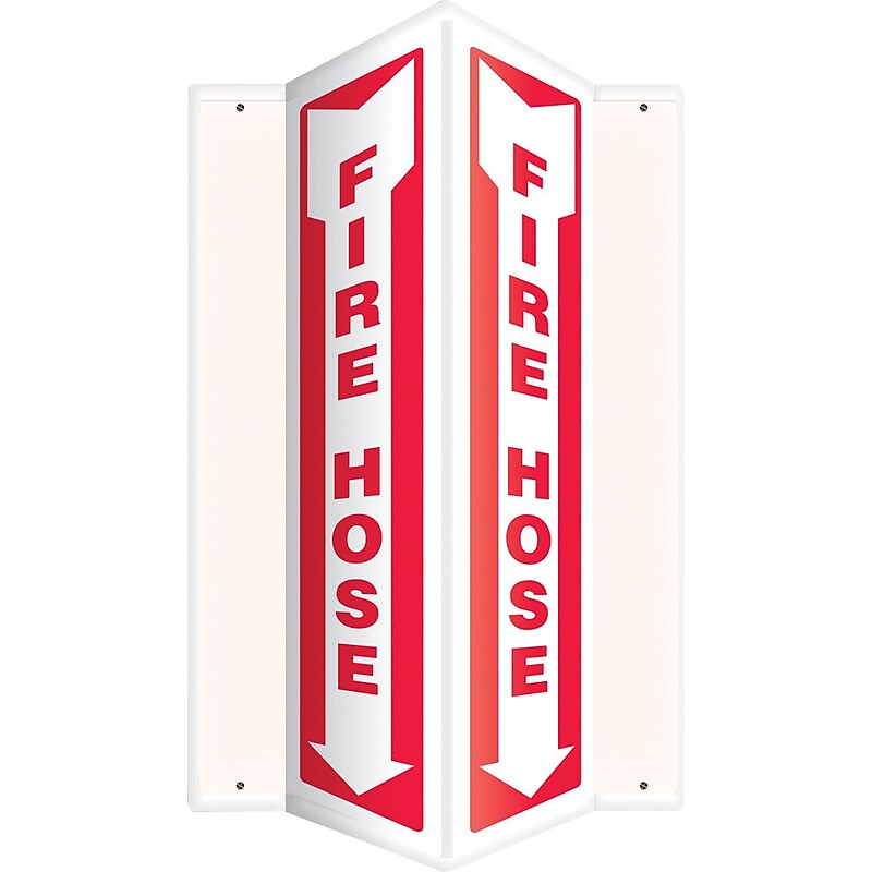 Accuform Fire Hose Projection Sign, Red/White, 24"H x 4"W (PSP629) image 1