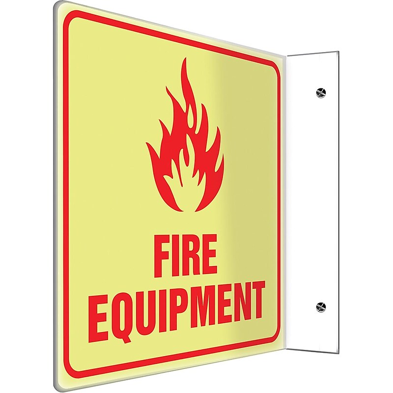 Accuform Fire Equipment Projection Sign, Red, 8"H x 8"W (PSP457) image 1