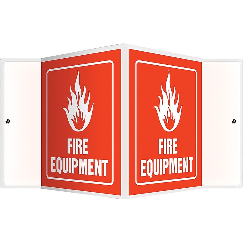 Accuform Fire Equipment Projection Sign, White/Red, 6"H x 5"W (PSP611) image 1