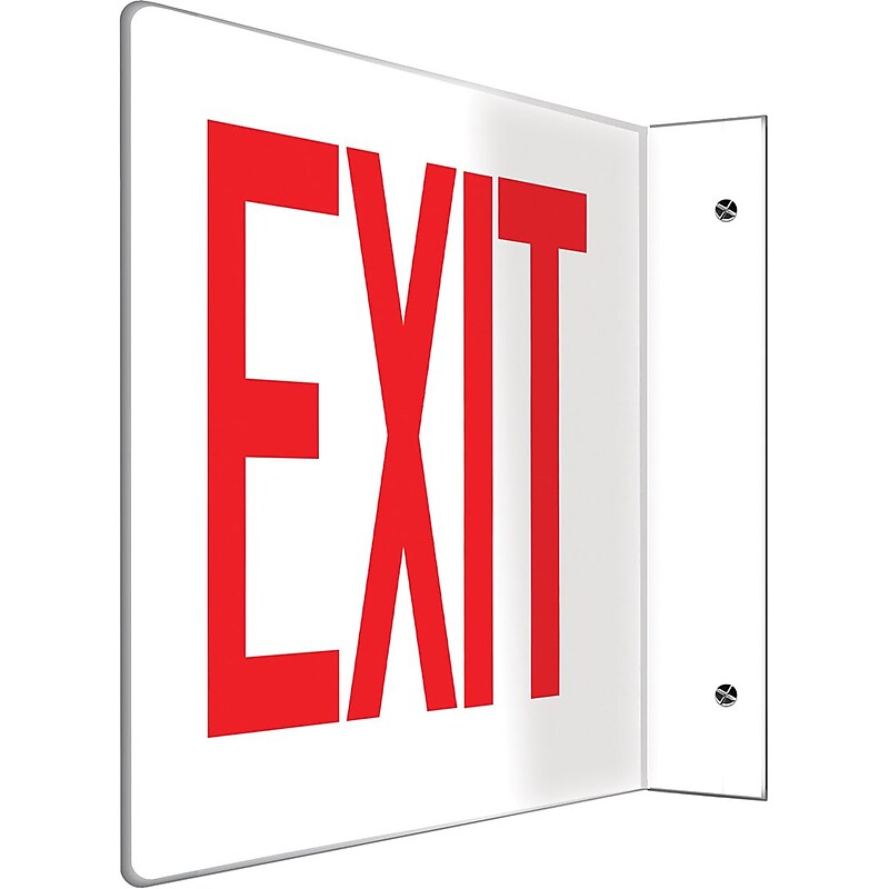 Accuform Exit Projection Sign, Red/White, 8"H x 12"W (PSP221) (PSP221) image 1