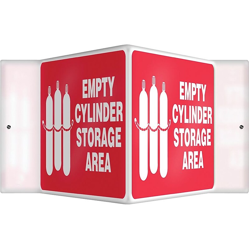 Accuform Full Cylinder Storage Area Projection Sign, White/Red, 6"H x 5"W (PSP458) image 1