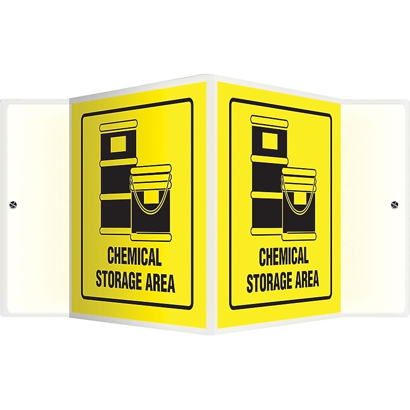 Accuform Chemical Storage Area Projection Sign, Black/Yellow, 6"H x 5"W (PSP664) image 1
