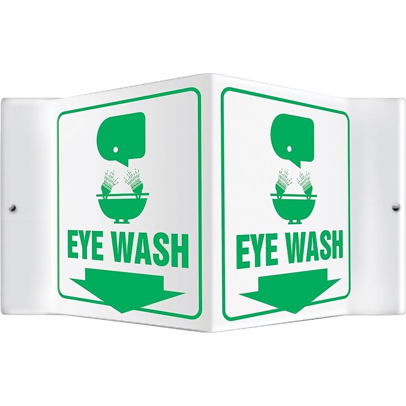 Accuform Eye Wash Projection Sign, Green/White, 6"H x 5"W (PSP601) image 1