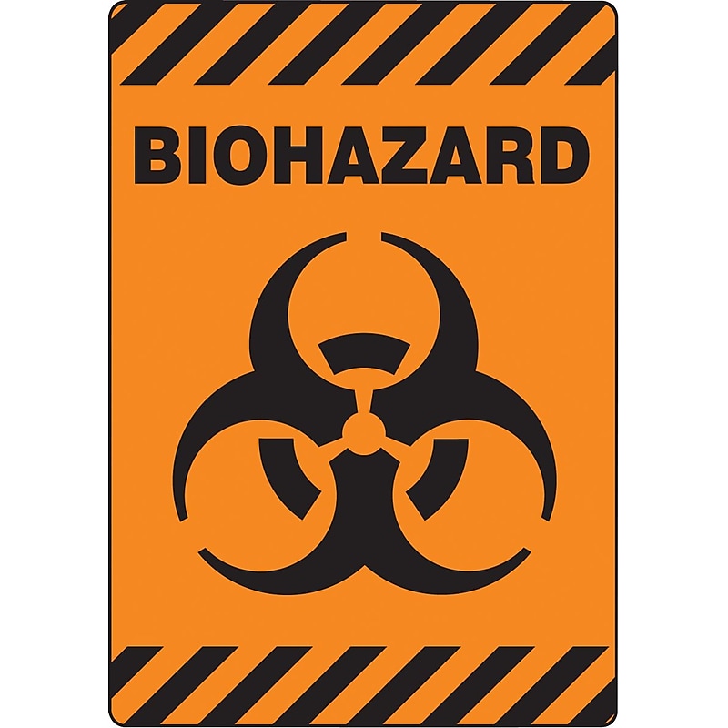 Accuform Slip-Gard BIOHAZARD Border Floor Sign, Black/Orange, 20"H x 14"W (PSR638) image 1