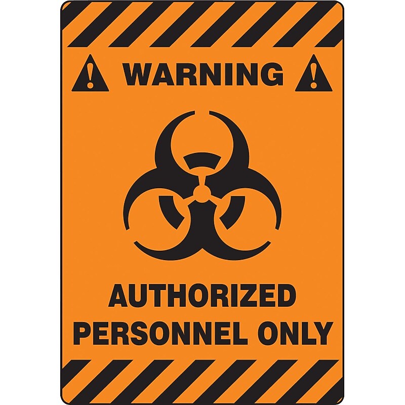 Accuform Slip-Gard WARNING AUTHORIZED PERSONNEL ONLY Border Floor Sign, BLK/Orange, 20"x14" (PSR632) image 1