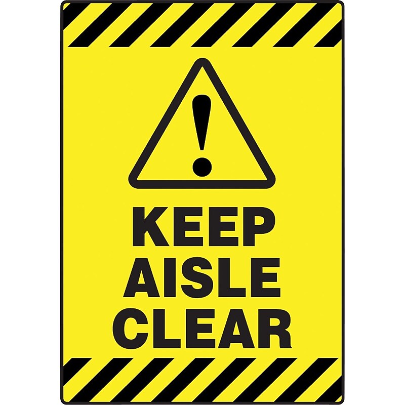 Accuform Slip-Gard KEEP AISLE CLEAR Border Floor Sign, Black/Yellow, 20"H x 14"W (PSR670) image 1
