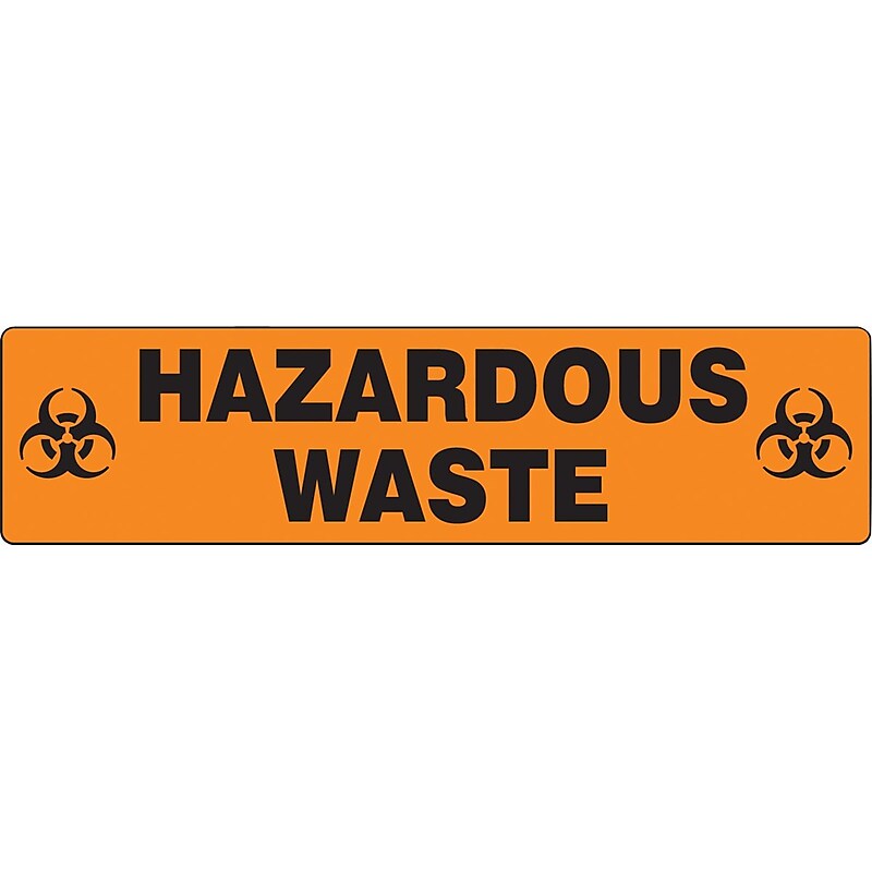 Accuform Slip-Gard HAZARDOUS WASTE Border Floor Sign, Black/Orange, 6"H x 24"W (PSR288) image 1