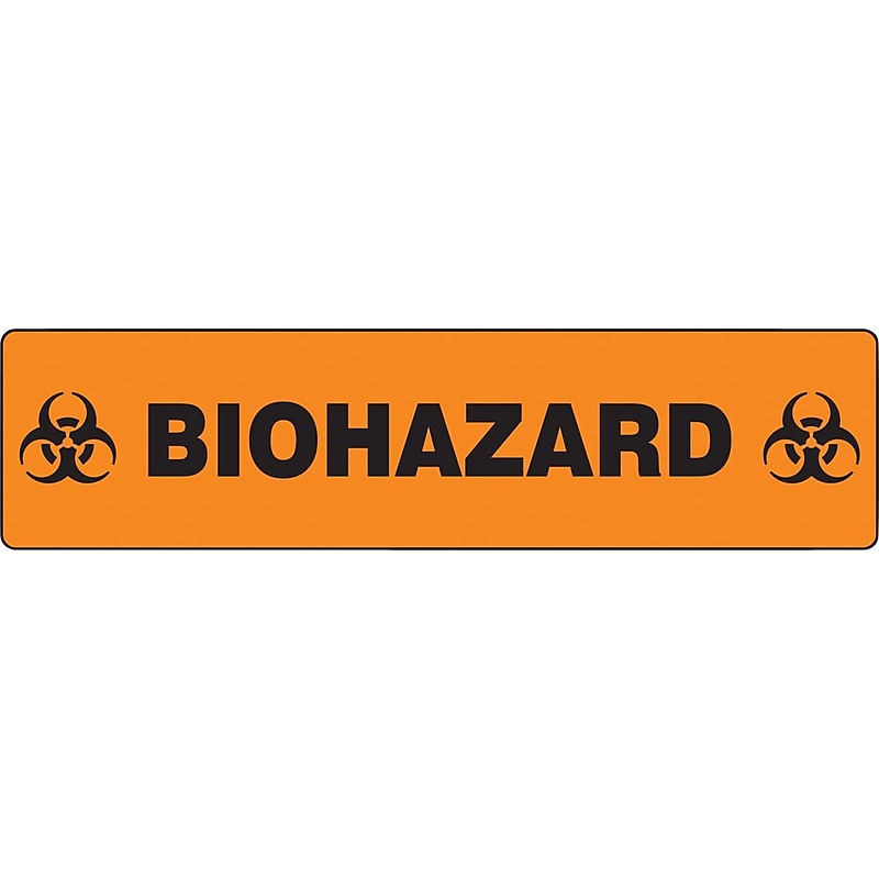 Accuform Slip-Gard BIOHAZARD Border Floor Sign, Black/Orange, 6"H x 24"W (PSR286) image 1