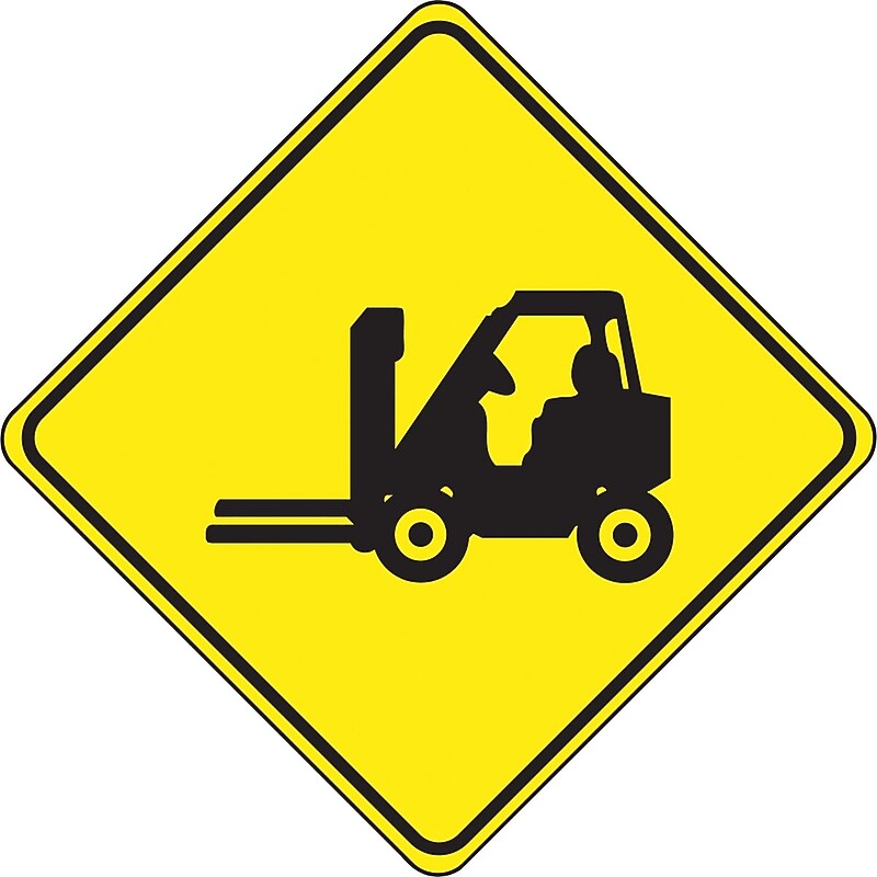 Accuform Slip-Gard Forklift Pictorial Diamond Floor Sign, Black/Yellow, 17"H x 17"W (PSR402) image 1