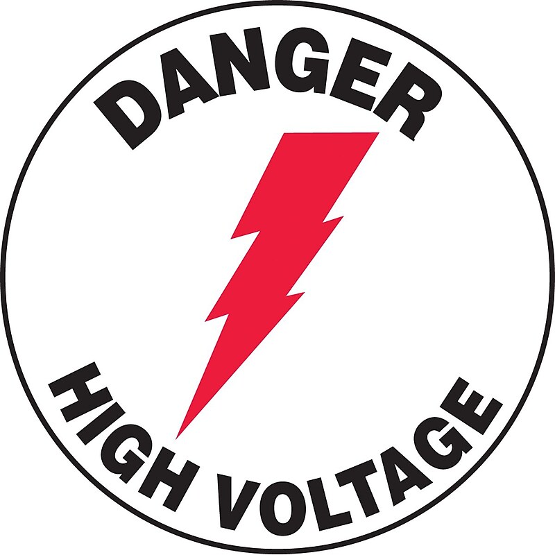 Accuform Slip-Gard DANGER HIGH VOLTAGE Round Floor Sign, Red/Black/White, 17"Dia. (MFS731) image 1