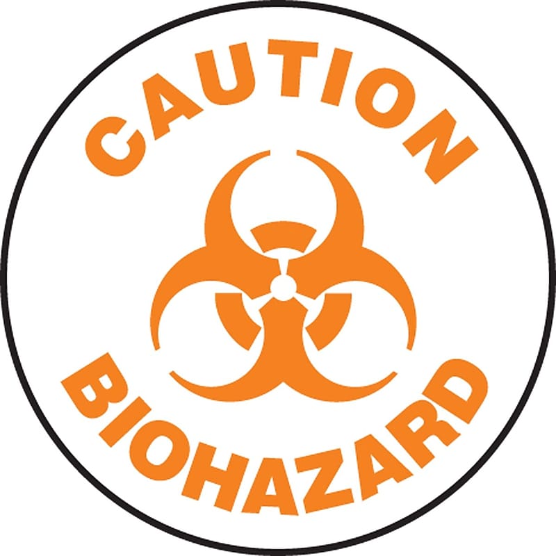 Accuform Slip-Gard CAUTION BIOHAZARD Round Floor Sign, Orange/White, 8"Dia. (MFS835) image 1