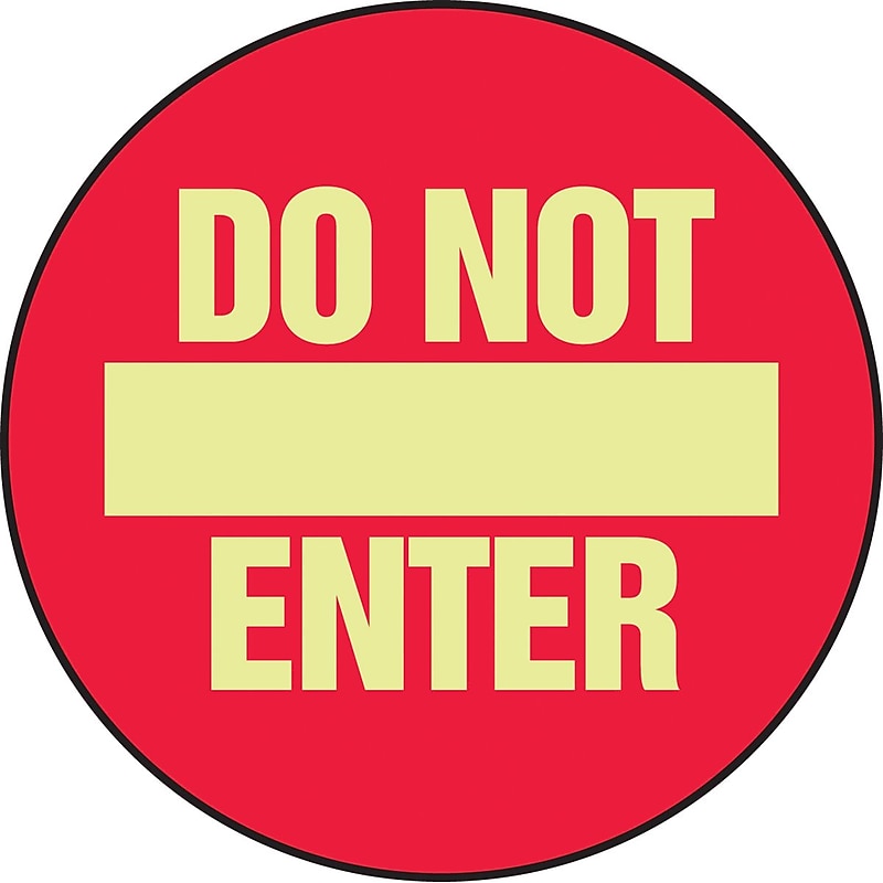 Accuform Slip-Gard DO NOT ENTER Round Floor Sign, Yellow/Red, 17"Dia. (MFS766) image 1
