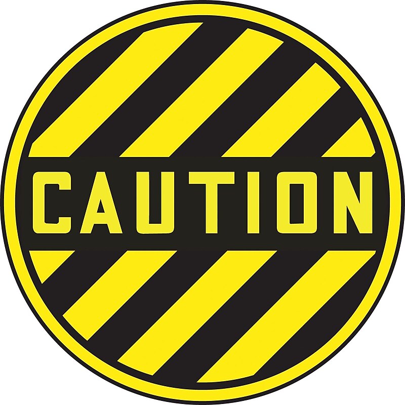 Accuform Slip-Gard CAUTION Round Floor Sign, Black/Yellow, 17"Dia. (MFS779) image 1