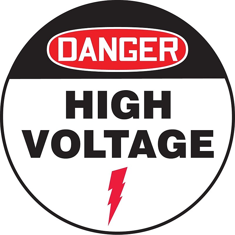 Accuform Slip-Gard DANGER HIGH VOLTAGE Round Floor Sign, Black/Red/White, 17"Dia. (MFS718) image 1