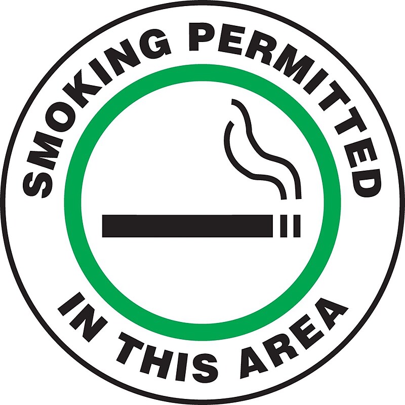 Accuform Slip-Gard SMOKING PERMITTED IN THIS AREA Round Floor Sign, Green, 17"Dia. (MFS732) image 1
