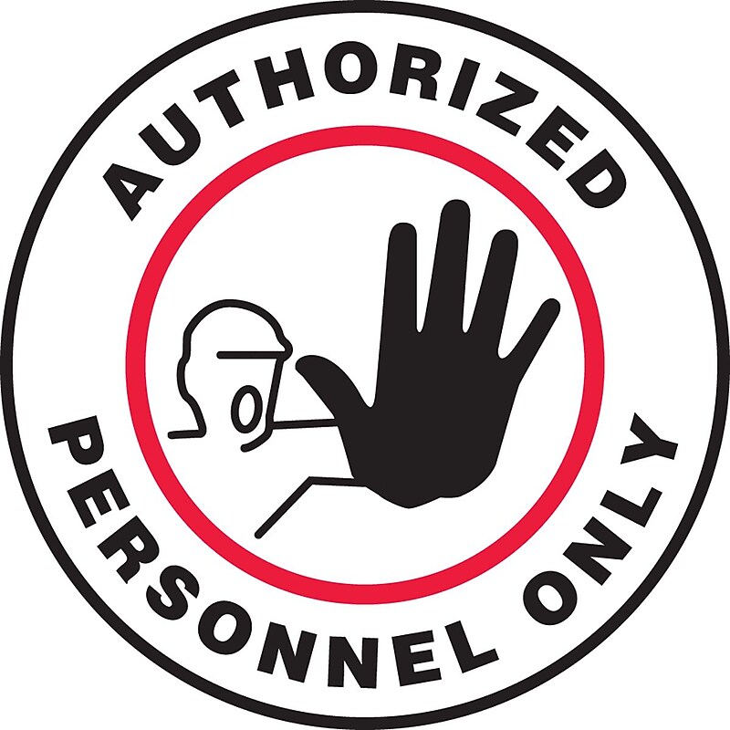 Accuform Slip-Gard AUTHORIZED PERSONNEL ONLY Round Floor Sign, Black/Red/White, 17"Dia. (MFS0217) image 1
