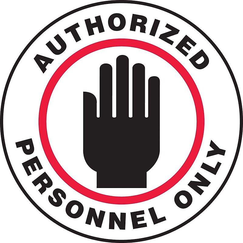 Accuform Slip-Gard AUTHORIZED PERSONNEL ONLY Round Floor Sign, Black/Red/White, 17"Dia. (MFS727) image 1