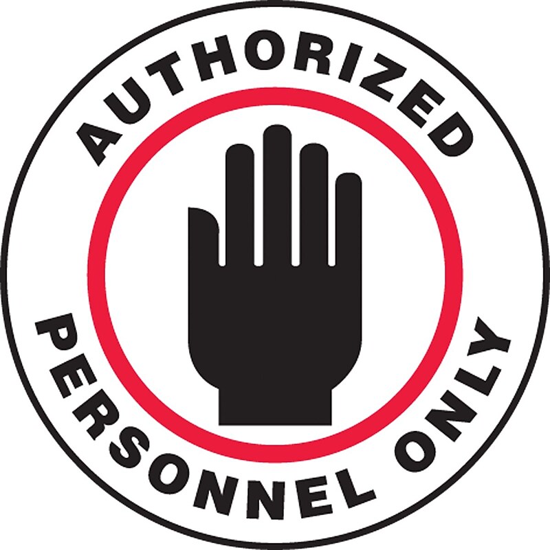 Accuform Slip-Gard AUTHORIZED PERSONNEL ONLY Round Floor Sign, Black/Red/White, 8"Dia. (MFS823) image 1