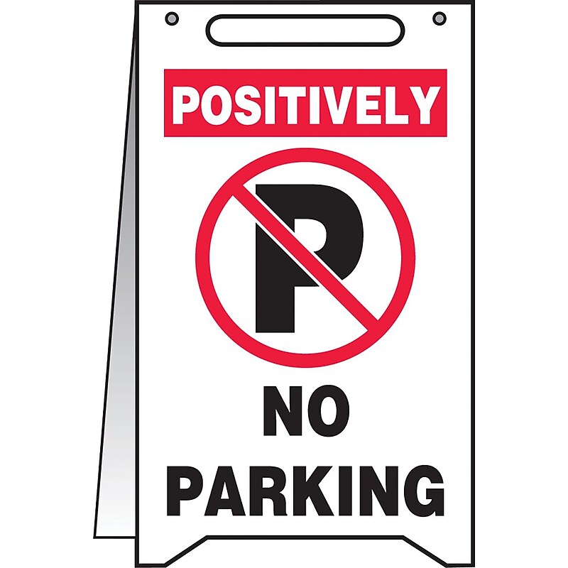 Accuform Slip-Gard "POSITIVELY NO PARKING" Parking Sign, 20" x 12", Plastic (MF102) image 1