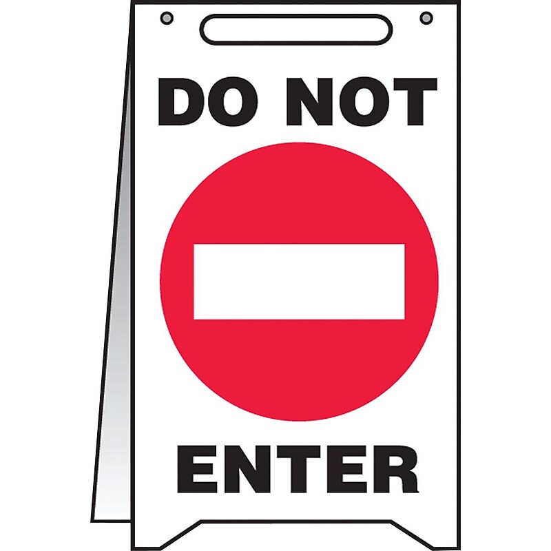Accuform Slip-Gard DO NOT ENTER Fold-Ups, Red/Black/White, 20"H x 12"W (PFR225) image 1