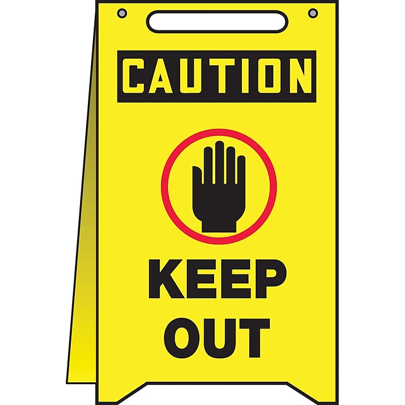 Accuform Slip-Gard CAUTION KEEP OUT Fold-Ups, Red/Black/Yellow, 20"H x 12"W (PFR624) (PFR624) image 1