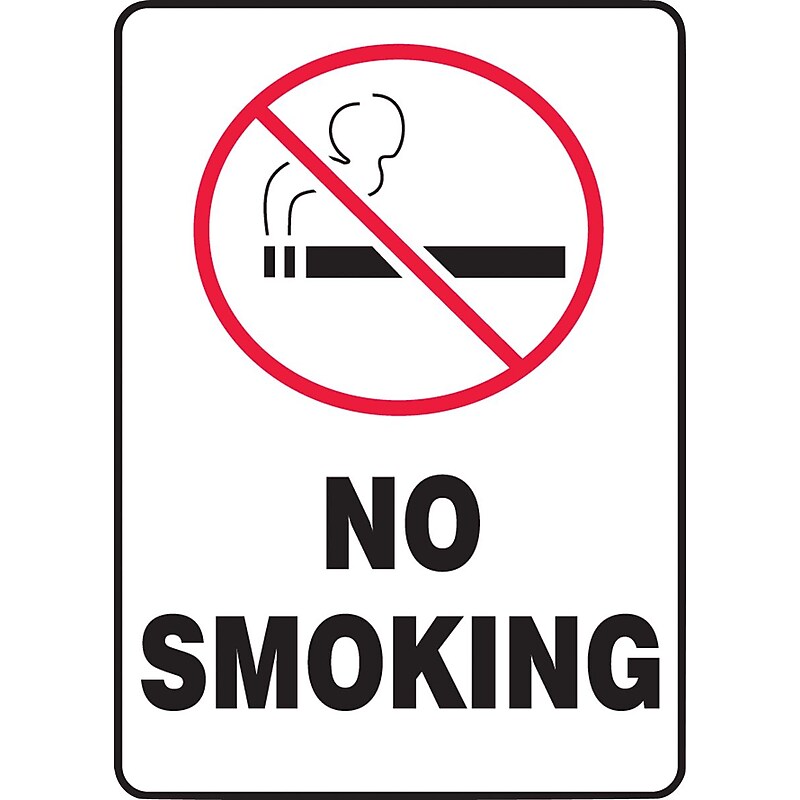 Accuform Safety Sign, NO SMOKING, 10" x 7", Plastic (MSMK407VP) image 1