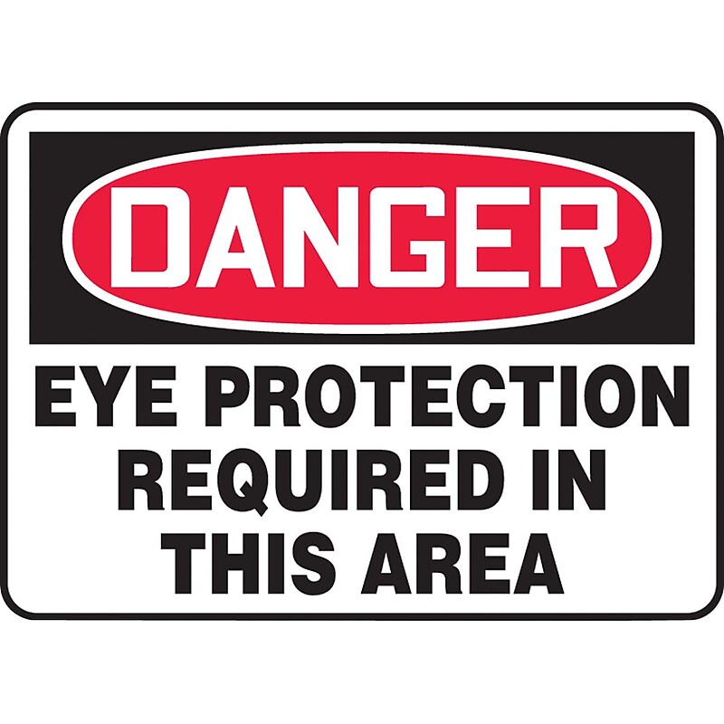 Accuform Safety Sign, DANGER EYE PROTECTION REQUIRED IN THIS AREA, 10" x 14", Aluminum (MPPE010VA) image 1