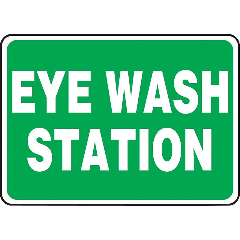 Accuform Safety Sign, EYE WASH STATION, 7" x 10", Plastic (MFSD987VP) image 1
