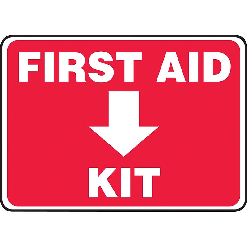 Accuform Safety Sign, FIRST AID KIT, 7" x 10", Plastic (MFSD506VP) image 1