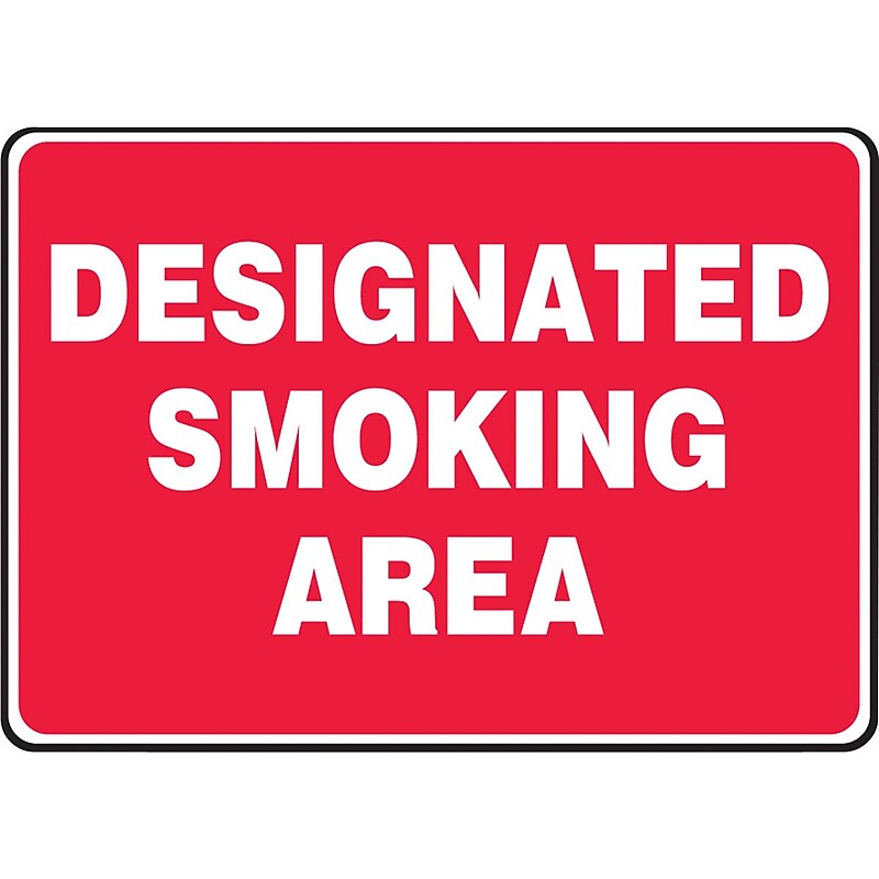 Accuform Safety Sign, DESIGNATED SMOKING AREA, 7" x 10", Aluminum (MSMK404VA) image 1