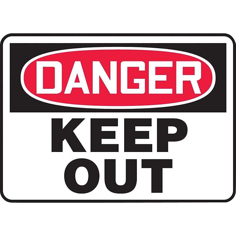 Accuform Safety Sign, DANGER KEEP OUT, 7" x 10", Plastic (MADM145VP) image 1