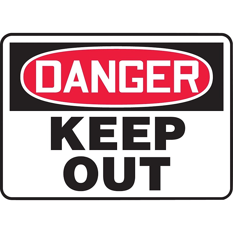 Accuform Safety Sign, DANGER KEEP OUT, 7" x 10", Aluminum (MADM145VA) image 1