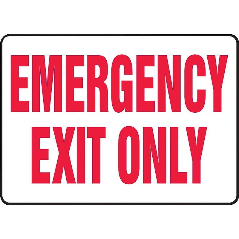 Accuform Safety Sign, Emergency Exit Only, 7" X 10", Adhesive Vinyl (MEXT584VS) image 1