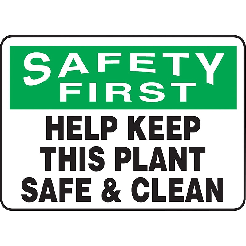 Accuform Safety Sign, Safety First, 10" X 14", Adhesive Vinyl (MHSK950VS) image 1