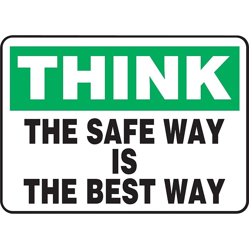 Accuform Safety Sign, Think, 10" X 14", Adhesive Vinyl (MGNF999VS) image 1