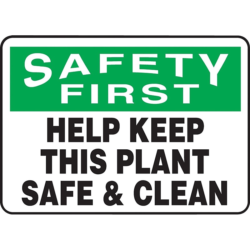Accuform Safety Sign, Safety First, 7" X 10", Adhesive Vinyl (MHSK939VS) image 1