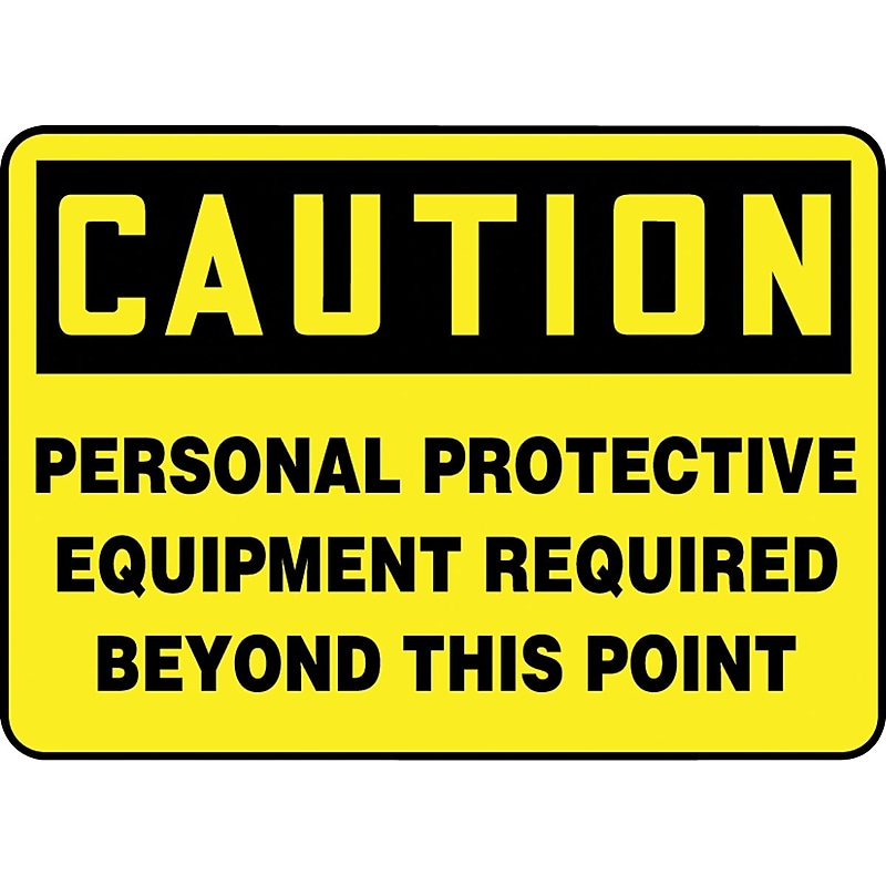 Accuform Safety Sign, Caution, 7" X 10", Adhesive Vinyl (MPPE796VS) image 1