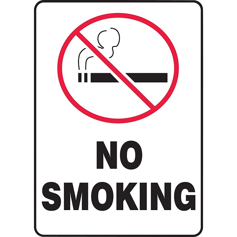 Accuform Safety Sign, No Smoking, 10" X 7", Adhesive Vinyl (MSMK407VS) image 1