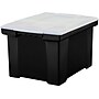 Storex Storage Plastic File Tote with Comfort Grips, Letter/Legal Size, Black/Clear (61528U01C)~#|#~s0870700_sc7