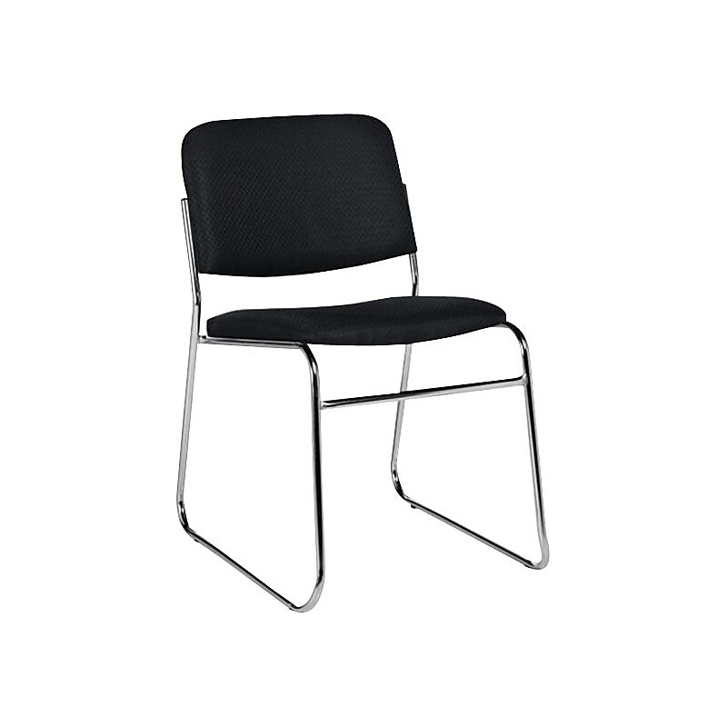 Offices To Go Armless Fabric Stack Chair, Black, 2/CT (OTG11697-QL10) image 1