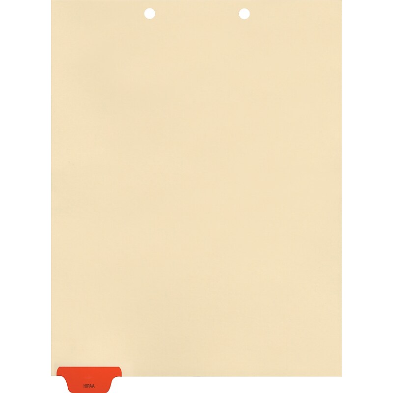 Medical Arts Press® Position 1 Colored End-Tab Chart Dividers, HIPAA, Red image 1
