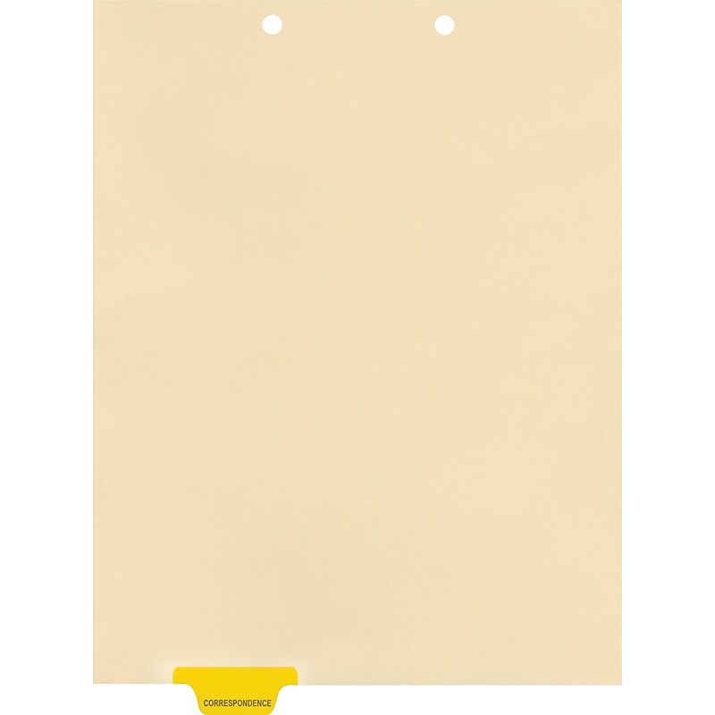 Medical Arts Press® Position 2 Colored End-Tab Chart Dividers, Correspondence, Lt. Yellow image 1