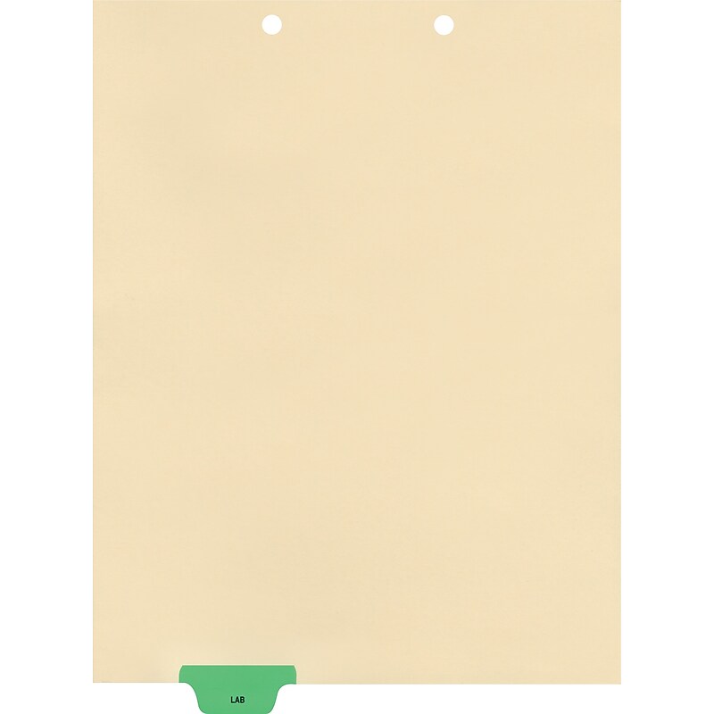 Medical Arts Press® Position 2 Colored End-Tab Chart Dividers, Lab, Lt. Green image 1