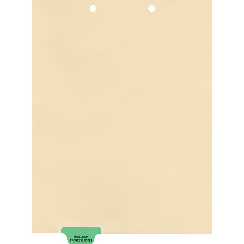 Medical Arts Press® Position 2 Colored End-Tab Chart Dividers, Medication/Progress Notes, Lt. Green image 1